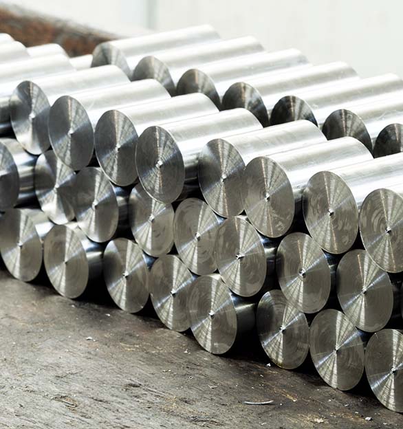 High performance stainless steel cut into small billets.