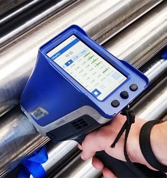 Quality We use XRF positive material identification scanners to check grades and chemical composition, as part of our quality services.