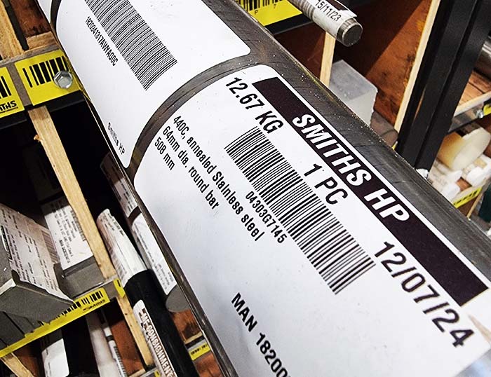 We offer 440C stainless from stock, which we also process inhouse.