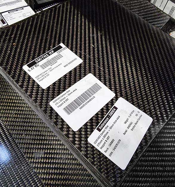 Our carbon fibre plates come in different sizes and thicknesses,