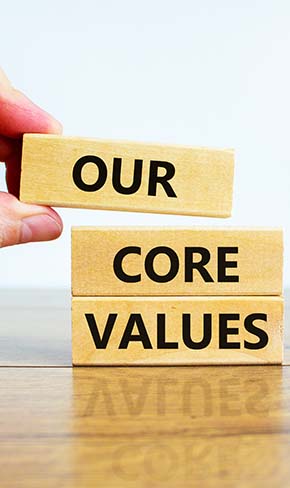 Our core values are based around 8 principles which differentiate us from other businesses.