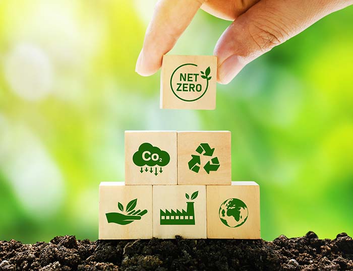 Abbiamo fissato diversi obiettivi a zero emissioni con l'obiettivo di lavorare per ottenere un ambiente operativo neutrale dal punto di vista delle emissioni di carbonio.