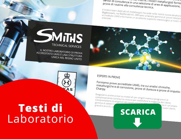 Scaricate la scheda del nostro laboratorio di analisi accreditato UKAS.